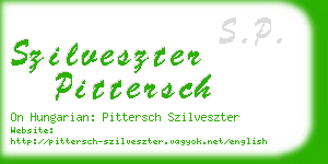 szilveszter pittersch business card